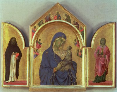 Madonna et Enfant avec SS. Dominic et Aurea, c.1315 (détail) - Duccio di Buoninsegna